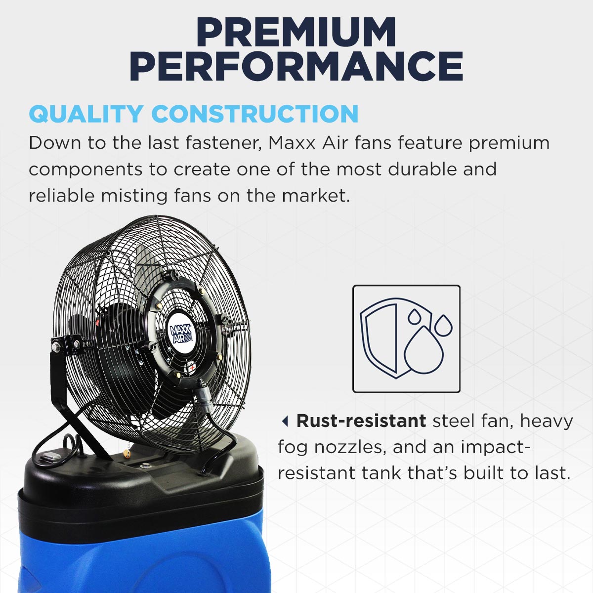 14 In. 3-Speed Misting Fan with 20 Gal. Tank
