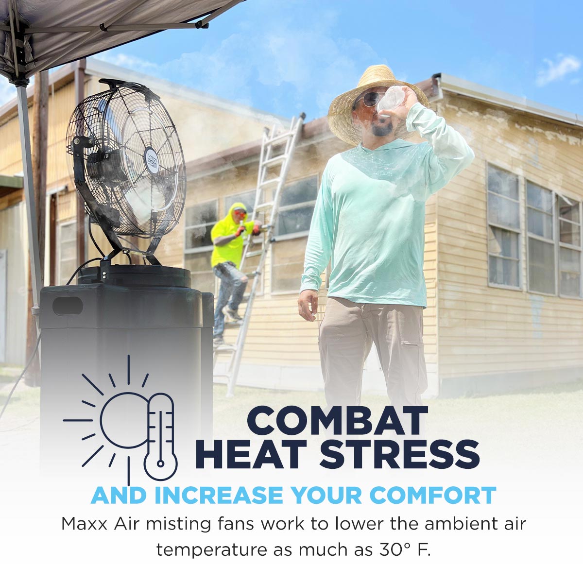 Maxx Air 3-Speed Misting Fan with 40 Gal. Tank, Industrial Cooling Fan