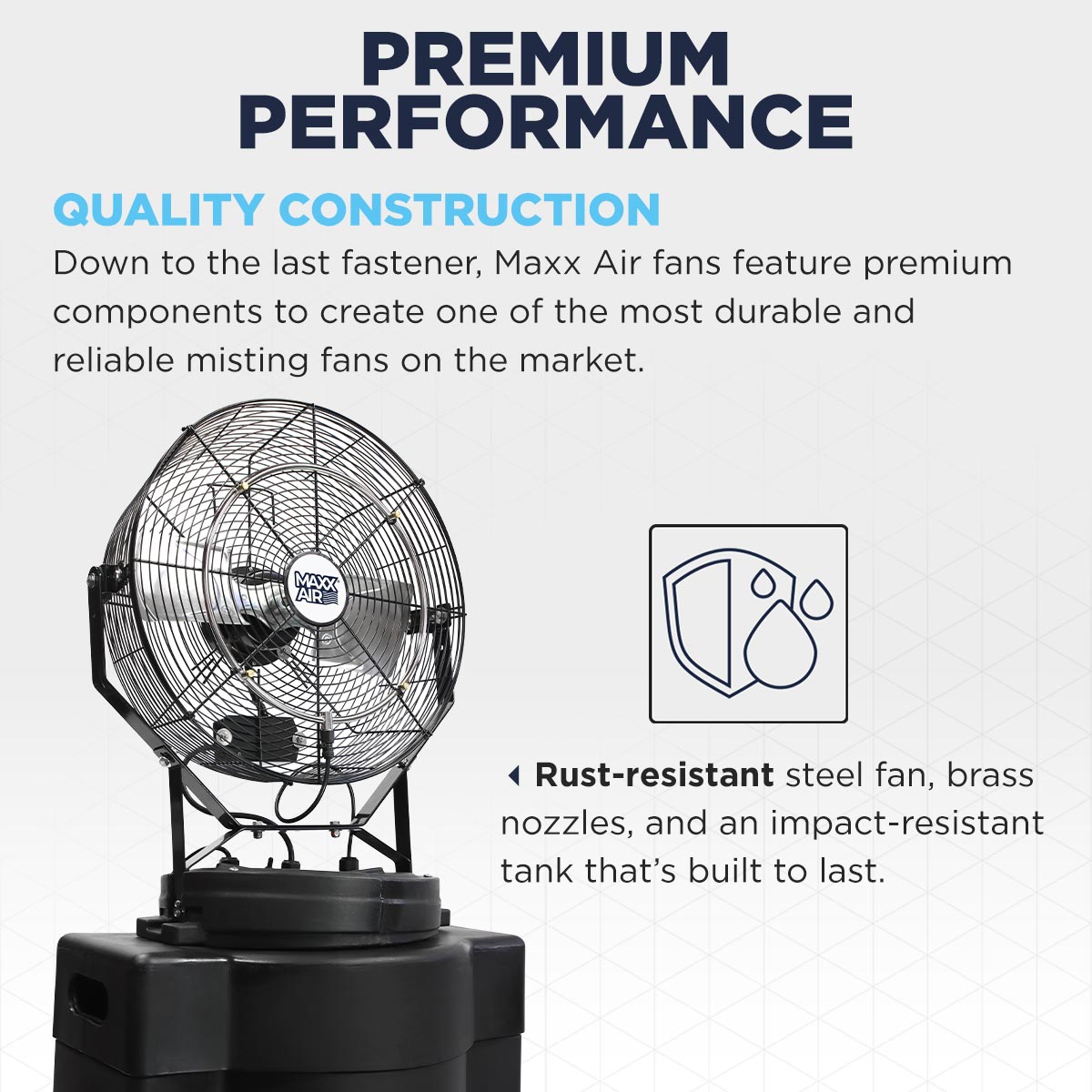 Maxx Air 3-Speed Misting Fan with 40 Gal. Tank, Industrial Cooling Fan