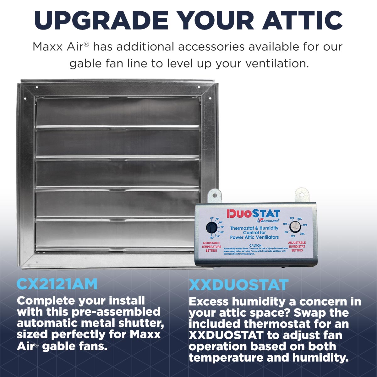 1,600 CFM Gable Mount Power Attic Ventilator