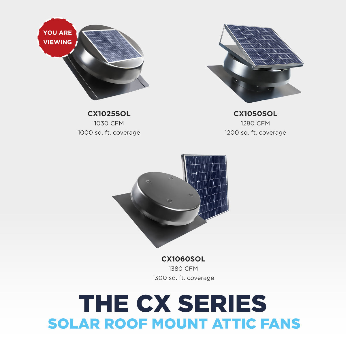 1,030 CFM Steel Solar Powered Roof Mount Attic Ventilator with Integrated 25-Watt Solar Panel