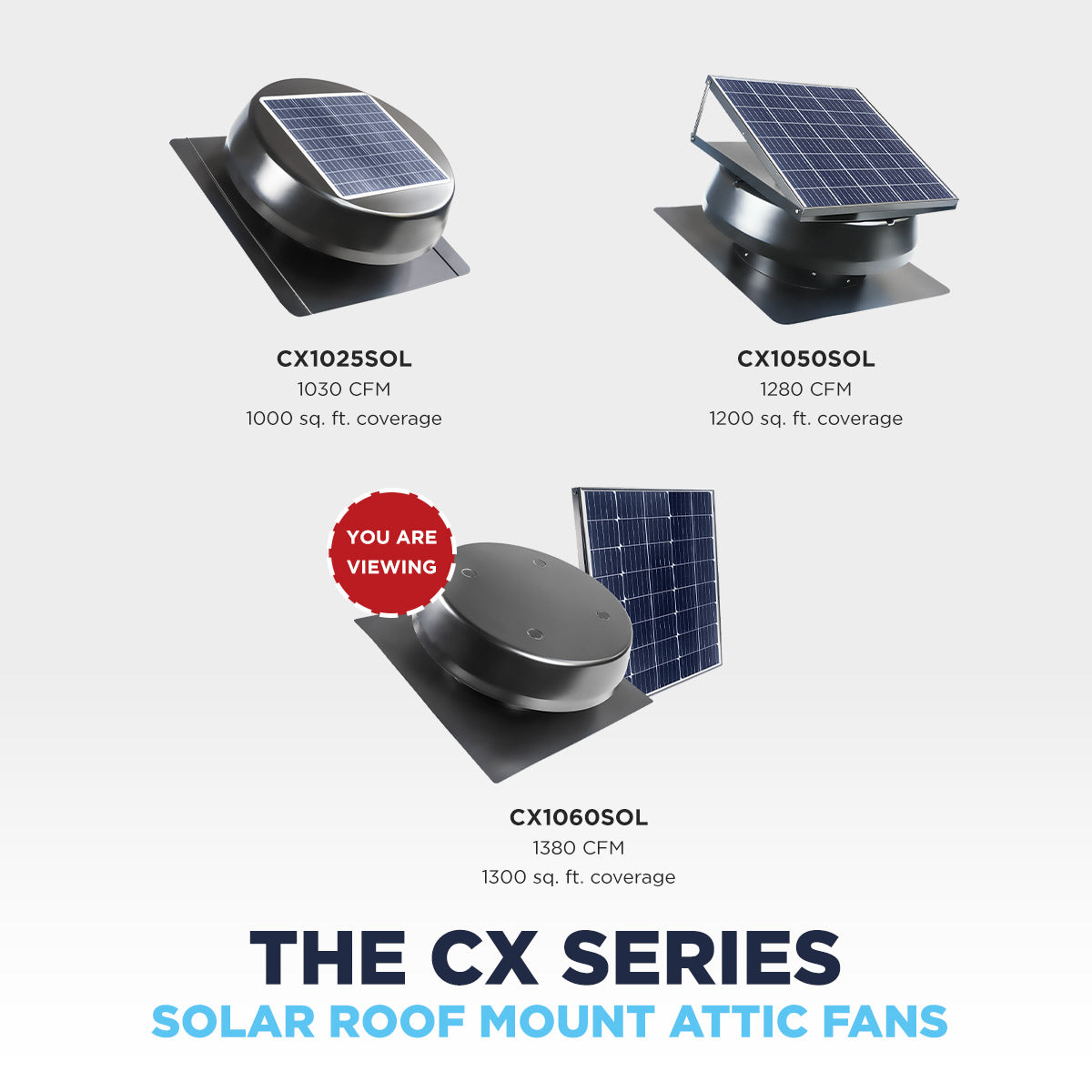 1,380 CFM Steel Solar Powered Roof Mount Attic Ventilator with Adjustable 60-Watt Solar Panel