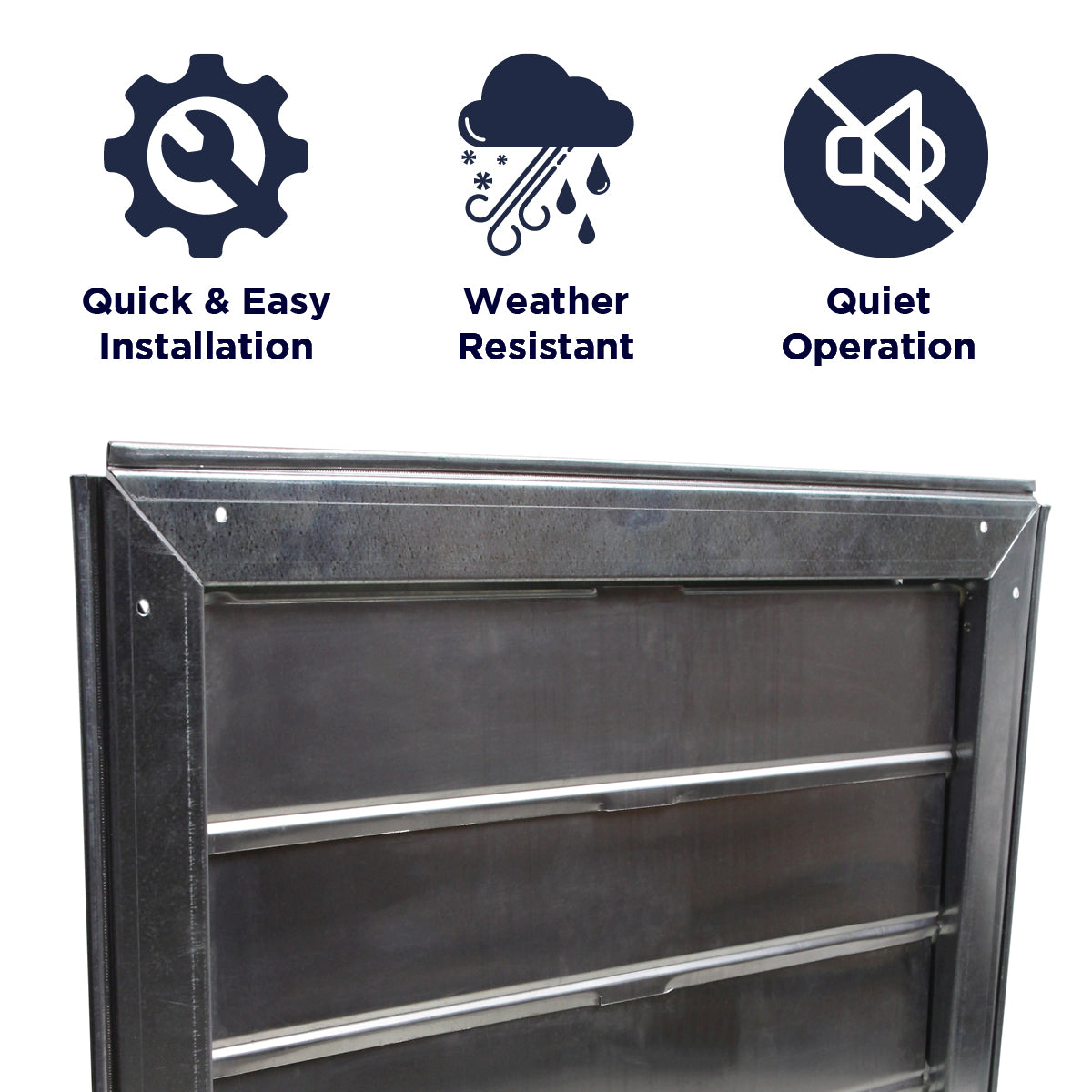 18 In. Automatic Metal Shutter for Gable Mount Power Attic Ventilators