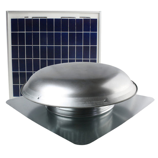 433 CFM Steel Solar Powered Roof Mount Power Attic Ventilators with Panel