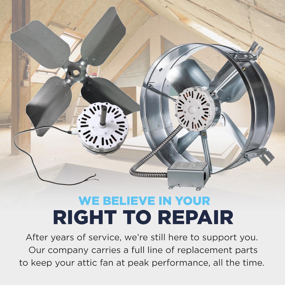 1,600 CFM Gable Mount Power Attic Ventilator