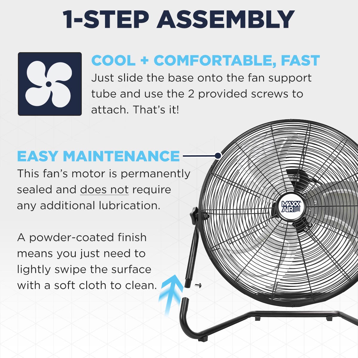 20 In. 3-Speed Tilting High Velocity Floor Fan