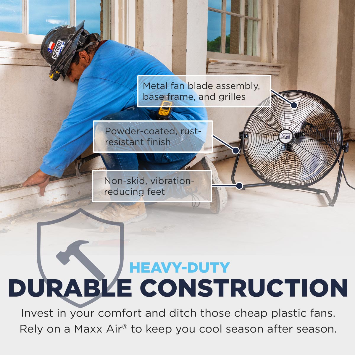 20 In. 3-Speed Tilting High Velocity Floor Fan