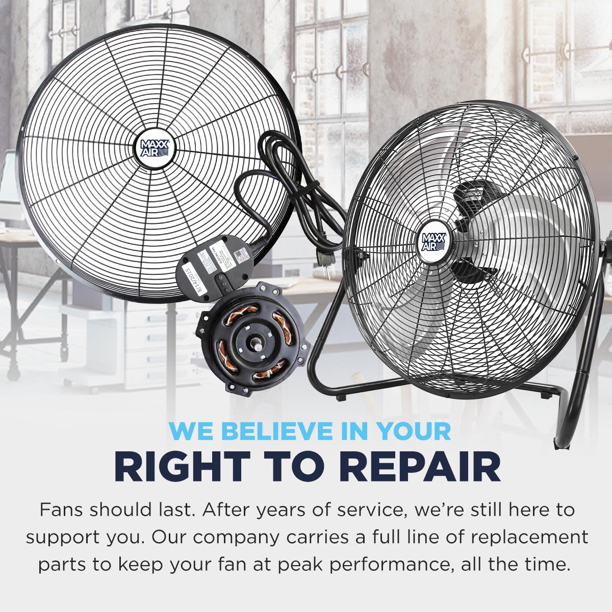 20 In. 3-Speed Tilting High Velocity Floor Fan