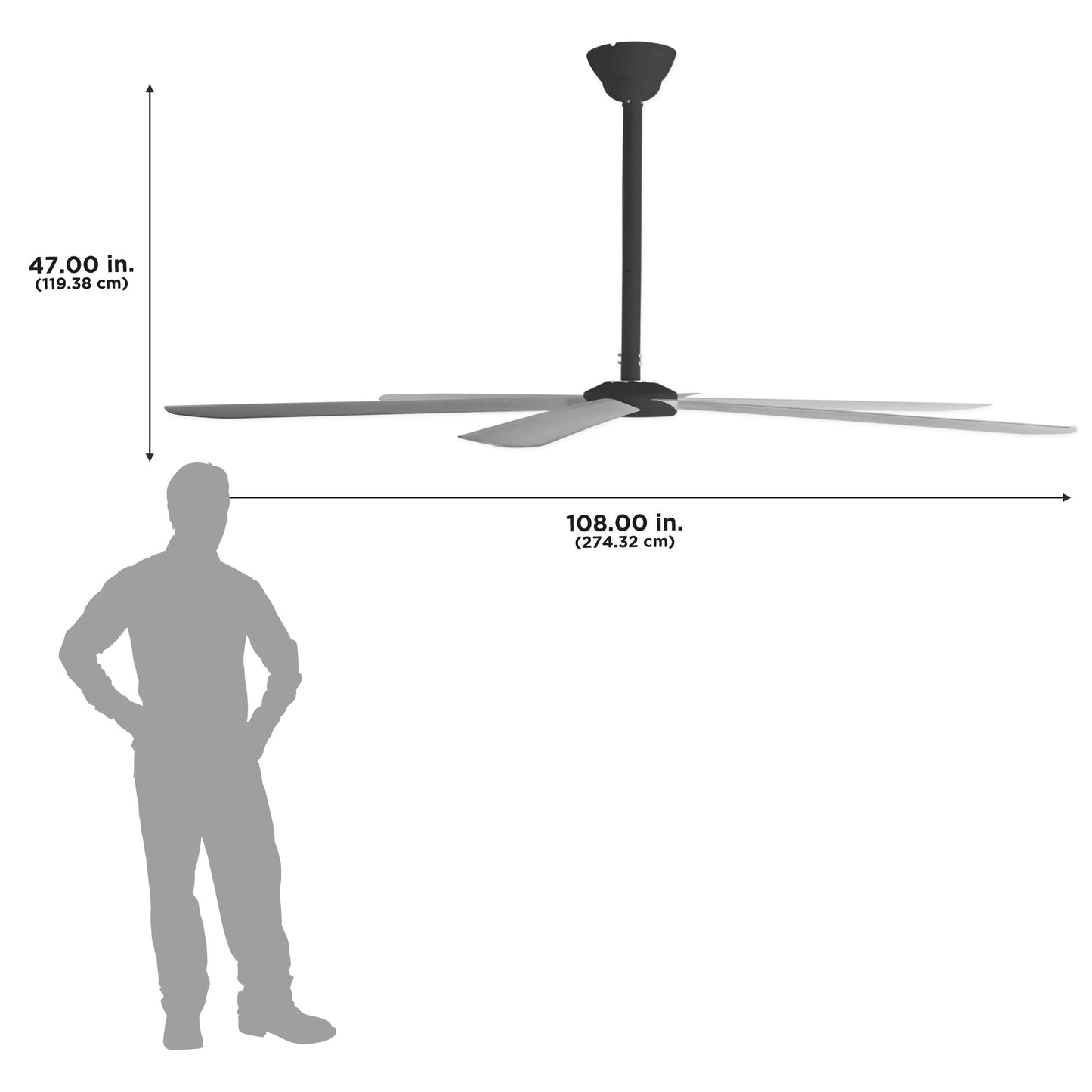 108 In. Indoor 6-Speed HVLS Ceiling Fan