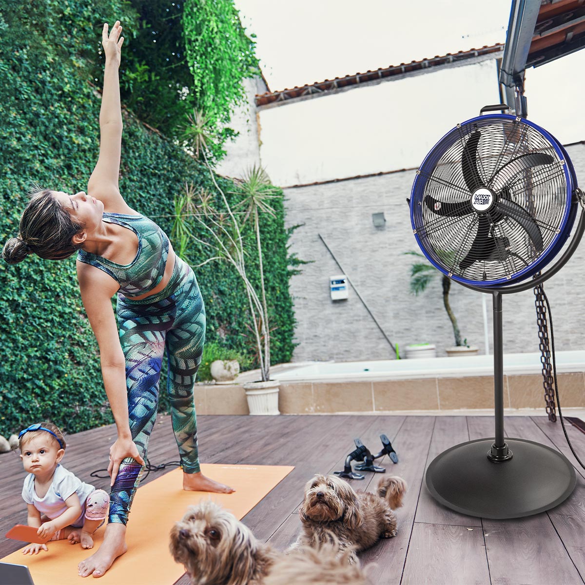 20 In. 3-Speed Tilting Outdoor Rated 3-IN-1 Pedestal Fan