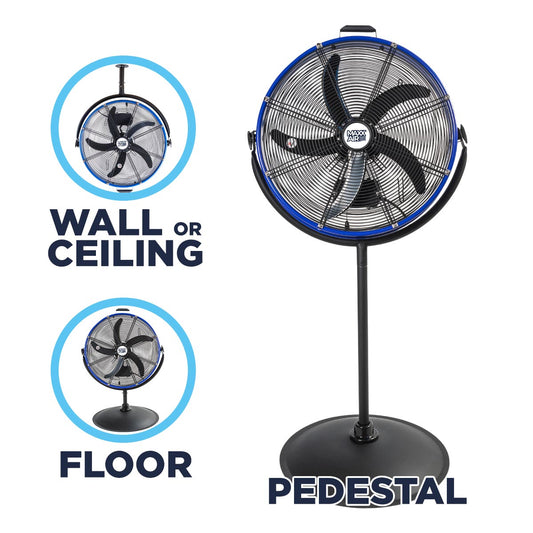 20 In. 3-Speed Tilting Outdoor Rated 3-IN-1 Pedestal Fan