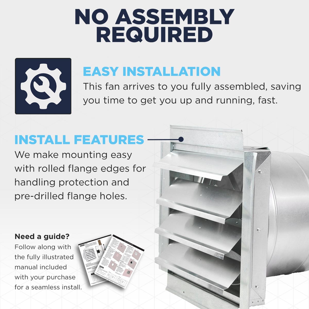 14 In. Heavy Duty Exhaust Fan with Automatic Shutter